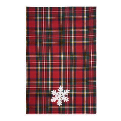Serviette rouge flocon de neige tartan