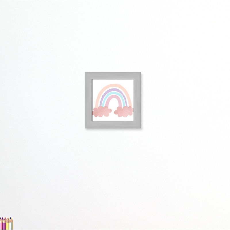 Arc-en-ciel 2, H 9 po x l 9 po x P 1,19 po, Encadré de boîte argent