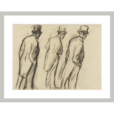 Trois études de Ludovic Halévy debout par Edgar Degas - impression giclée encadrée
