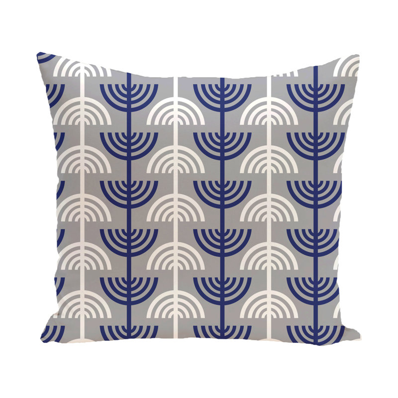 Geometric Reversible Throw Pillow, 20'' H x 20'' W, Gray