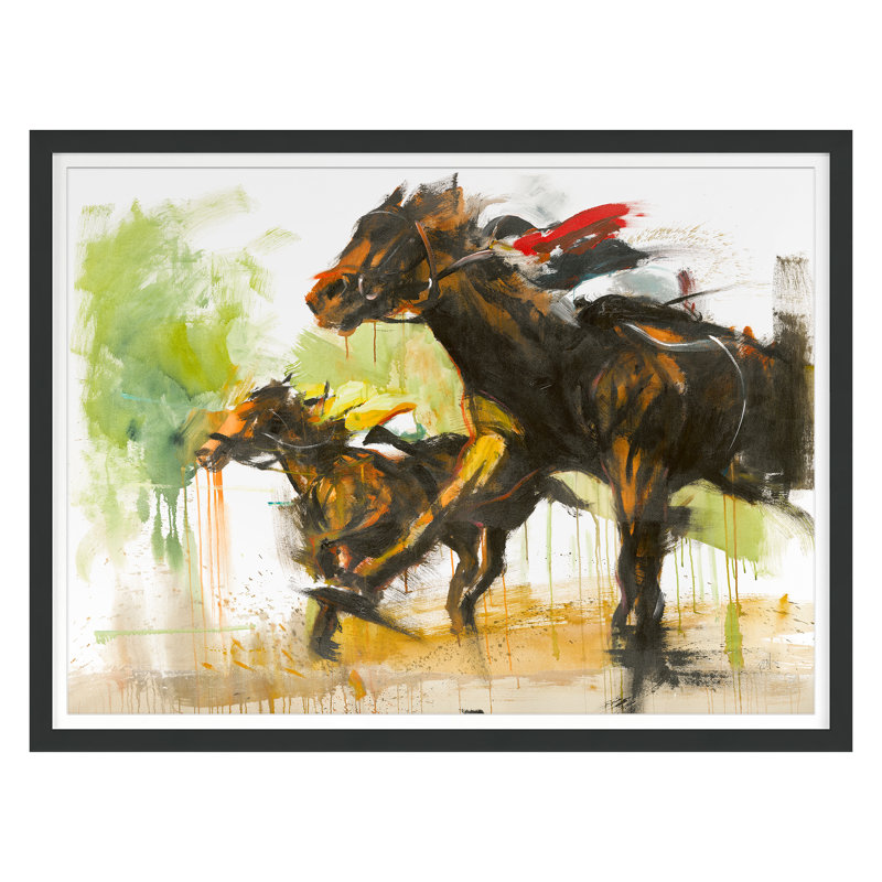 Fall 2022 " Off To The Races " by Ngo, PC, Black Single Picture Framed, 26'' H x 35'' W