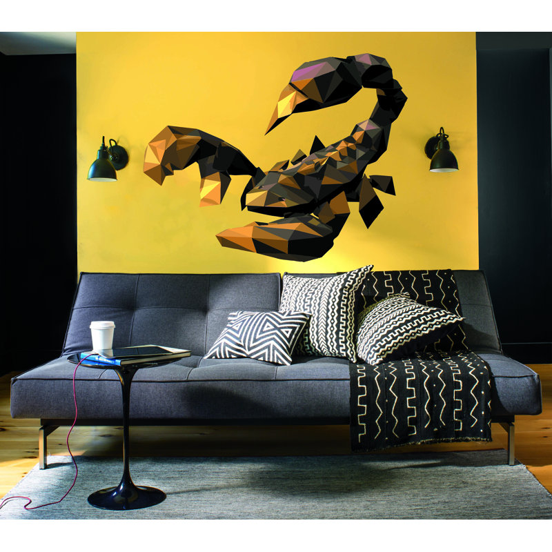 Décalcomanie murale Scorpion polygonal, H 46 po x l 58 po x P 1,9 po