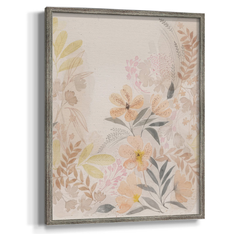 Windswept Wildflowers II, reproduction encadrée - bois massif, H 15 po x l 12 po