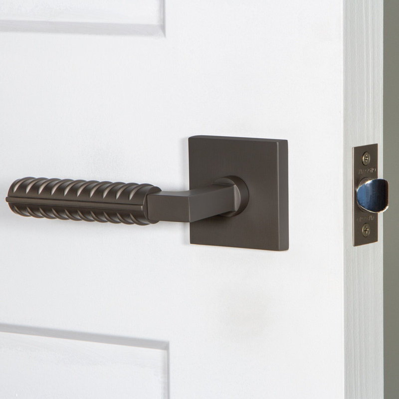 Viaggio Circolo Rosette Double Dummy, Modern Industrial Lever Handle, Square, Satin Black