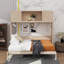 Grand lit escamotable avec armoires de rangement-204367664