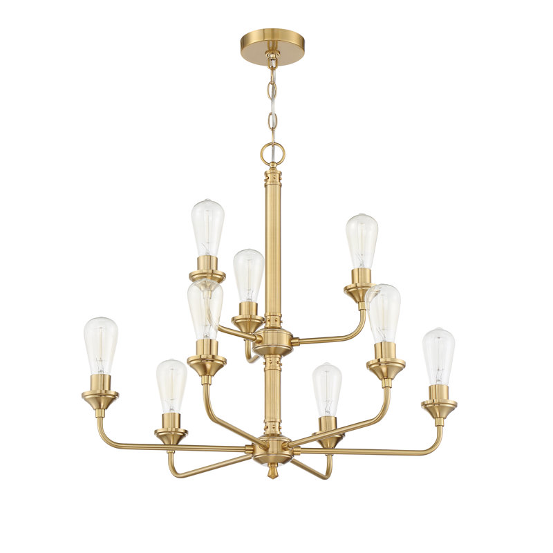 Lustree 9 lumières façon bougie/classique Upney, Laiton satiné