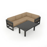 Avion Classic 5 Piece Sectional Set - Black - Cast Lagoon