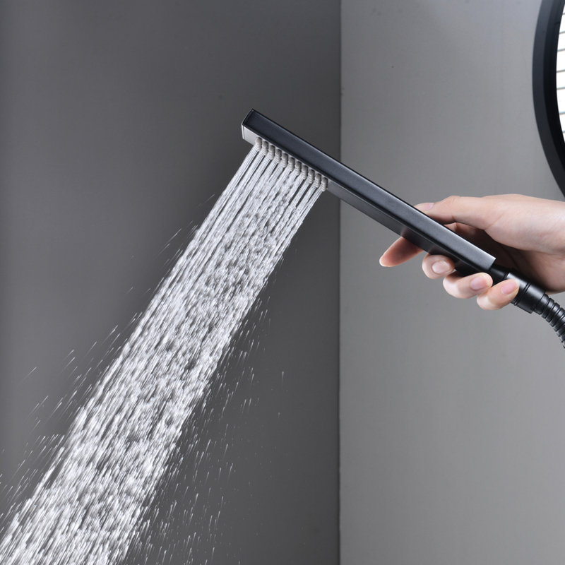Robinet de baignoire à un trou avec douche à main - Finition flexible noir mat, Noir mat