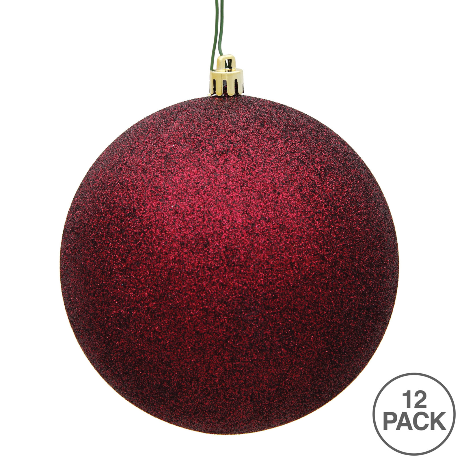 The Holiday Aisle® 12" Shatterproof Bauble, 3", Red Matte