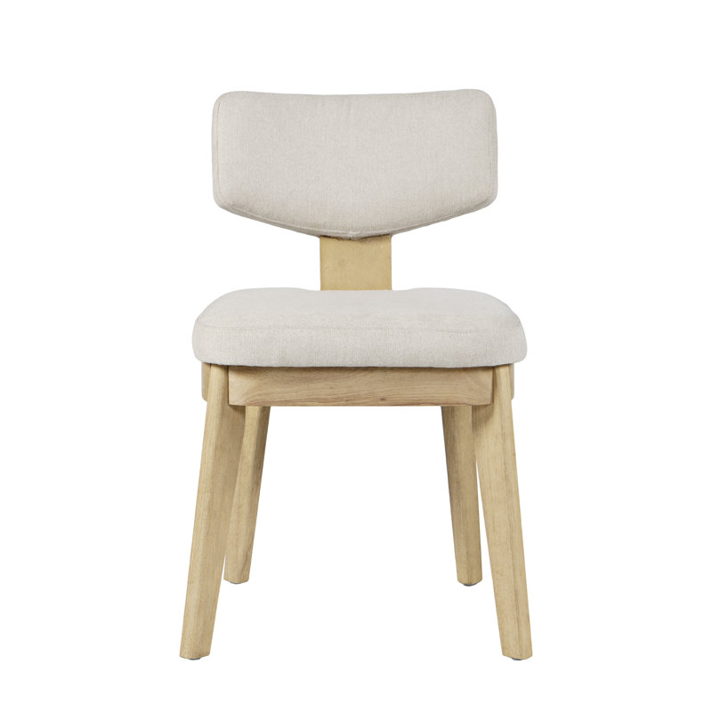 Chaise de salle à manger rembourrée Albore Mid-Century, Naturel
