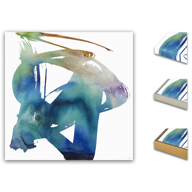 Scripted 1 Painting by Jennifer Hollack Raboin, 20" H x 20" W x 2.25" D, Gold Frame Canvas