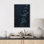«Snowy Pine Tree Branches in Dark Winter Night Scene», reproduction d'art sur toile encadrée dans la chambre principale