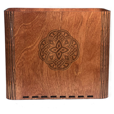Slim Trash Can - Celtic Knot - Wooden Garbage and Rubbish Bin
