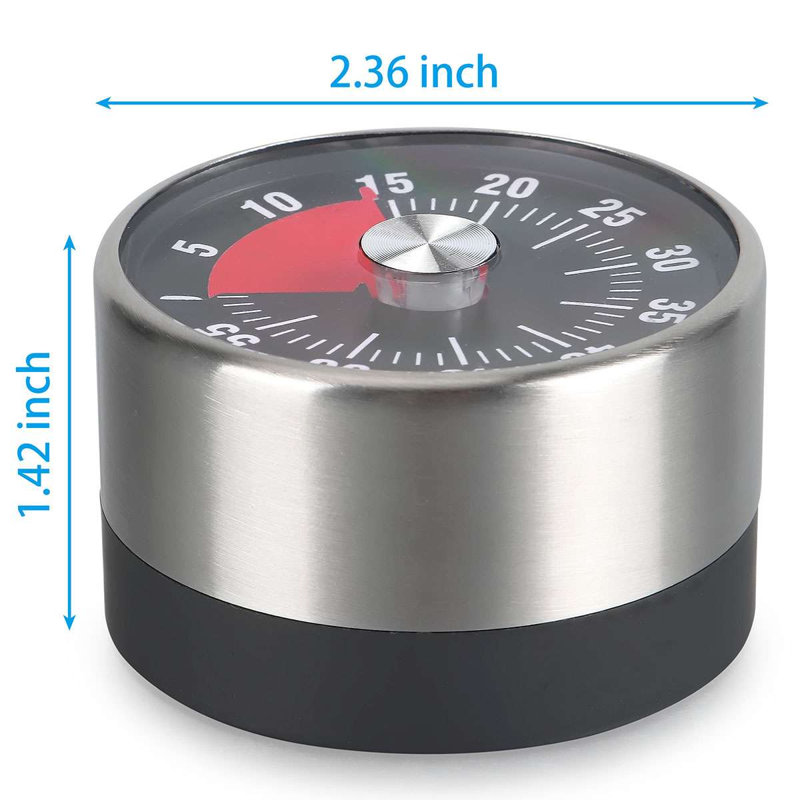 Stainless Steel Timer, Black