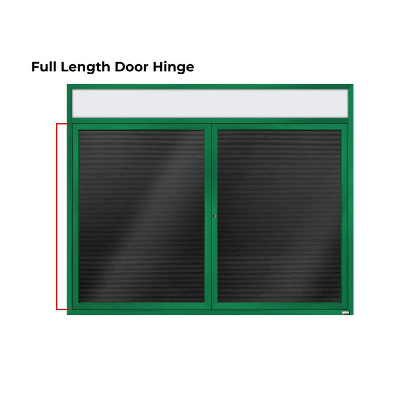 AARCO No Felt Metal Letter Board, Powder Coated Green, Two, 48" H x 60" W