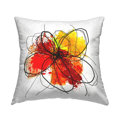 Floral Outdoor Throw Pillow