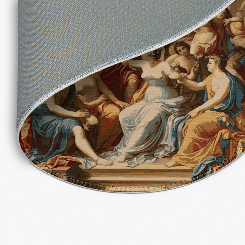 Tapis d'intérieur et d'extérieur brun français, Rond 5 pi