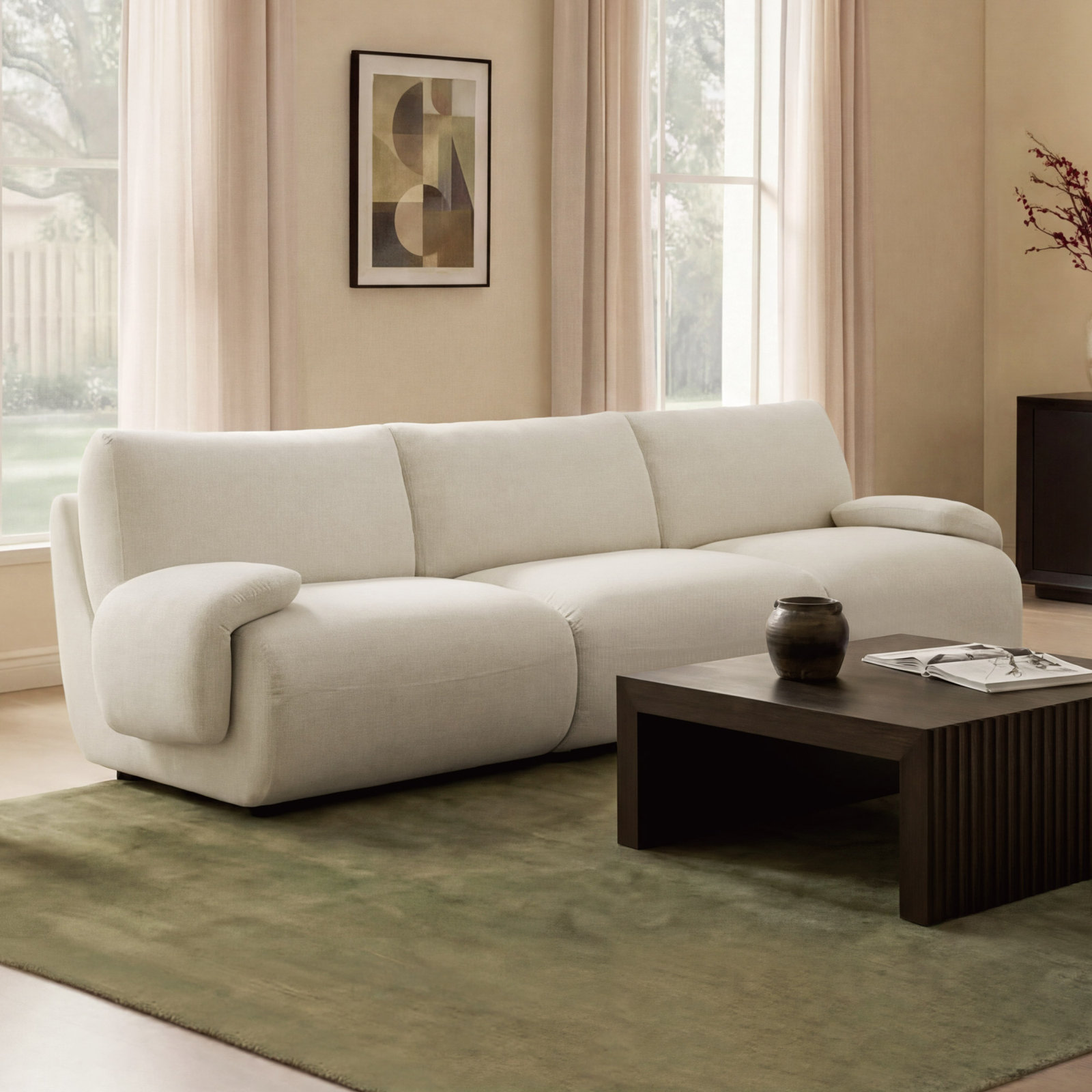 Nita 3-Piece Upholstered Modular Sofa, Milo
