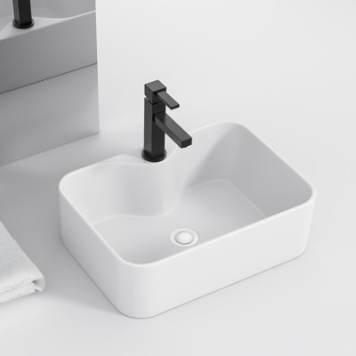 Lavabo vasque rectangulaire en céramique 16 po x 12 po