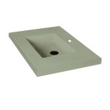 Newterra Concrete Handmade Rectangular Semi-Recessed Vessel Bathroom Sink