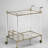 Wire Brass Rectangular Serving Cart with Glass and Mirror Shelves