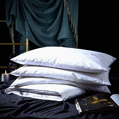 AdjustaSleep Comfort Pillow - Premium Goose Down Fill, Adjustable Layers for Side, Back, and Stomach Sleepers. Soft Cotton Cover, Standard/Queen Size.