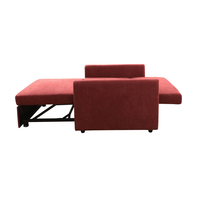 36 In. Polyester Twin Size Sofa Bed, Red