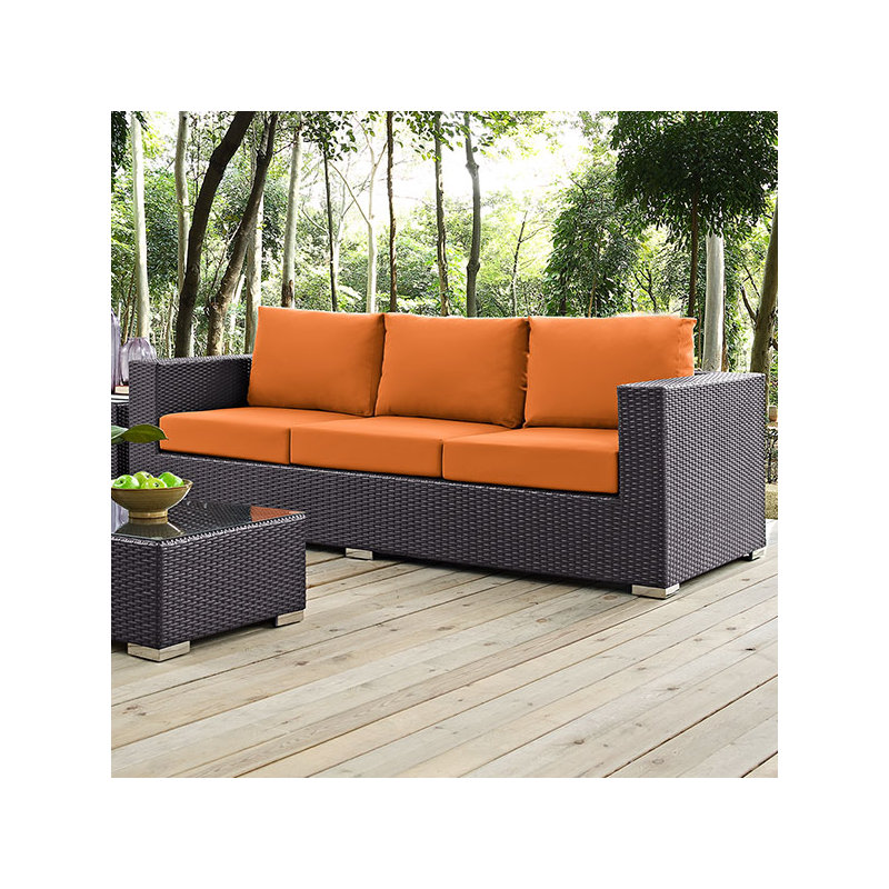 Modway Convene Outdoor Patio Sofa, Orange