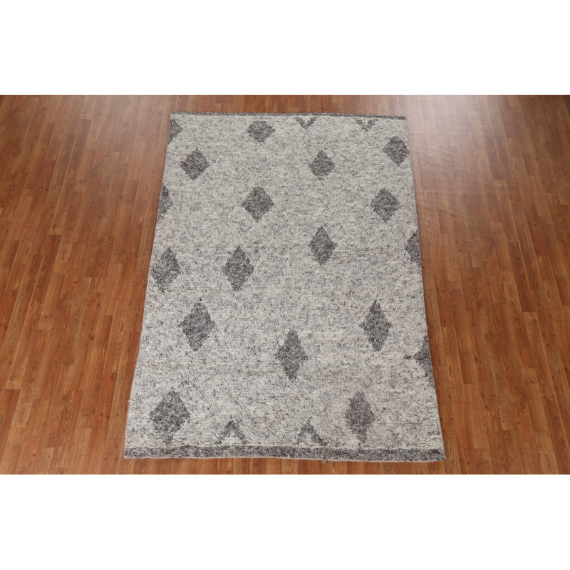 Tapis oriental en laine marocain en laine noué à la main 5 pi 6 po x 8 pi