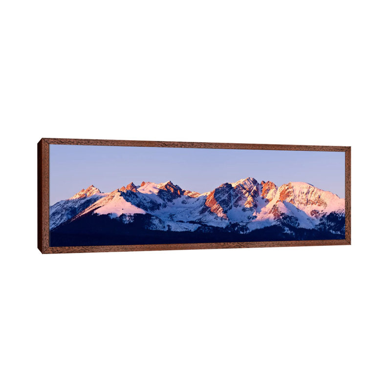 Rocky Mountain Range by Dan Ballard - Panoramic Print on Canvas, Classic Brown Wood Framed, 152.4 cm H x 50.8 cm W