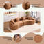 Canapé modulaire incurvé en polyuréthane caramel à compression complète, canapé modulaire en chenille 30D pour appartement et salon, L 110 po, 800 lb, 60 fermeté avec 4 coussins
