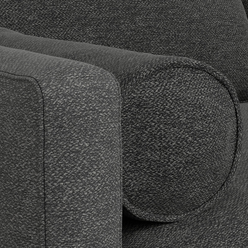 Morrison Charcoal Grey Fabric Mid-Century Modern Sofa with Removable Cushions