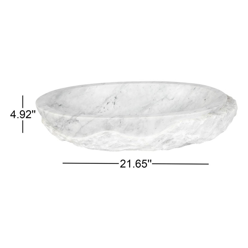 Chevington Taft Marble Vessel Sink 13.78'' Marble Oval Bathroom Sink