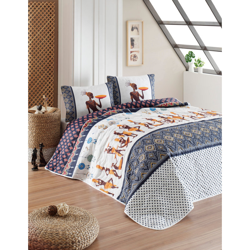 Cotton Blend Patchwork Coverlet