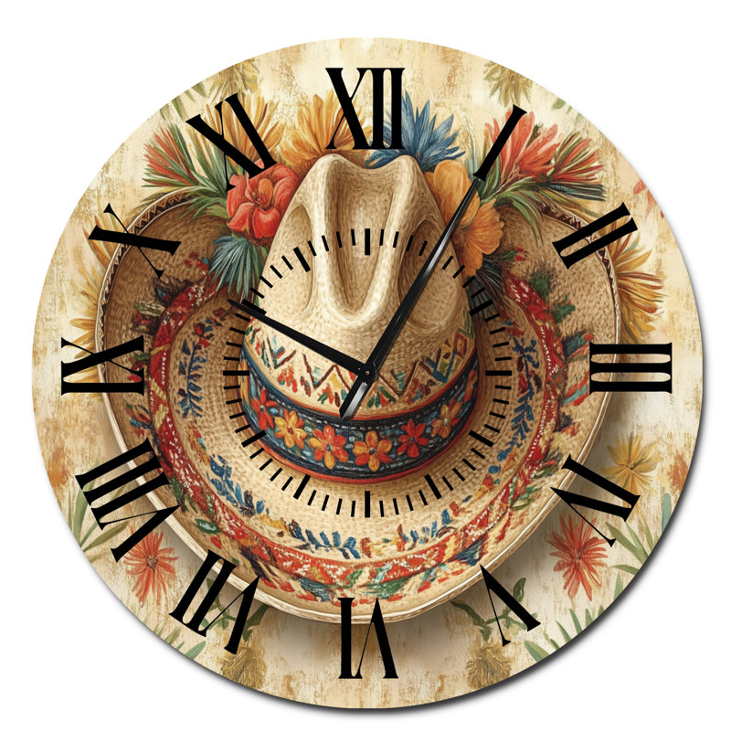 Horloge murale Sombrero of Heritage - Boho, Surdimensionné