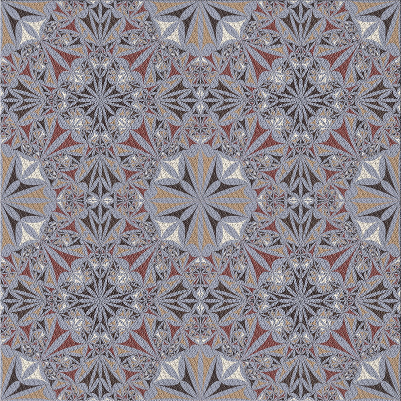 Tapis gris/brun à motifs, Carré 5 pi