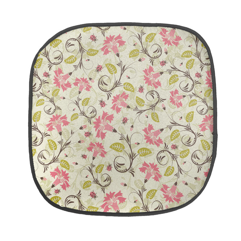Coussin de siège rétro pour l'extérieur, Floral rose / vert