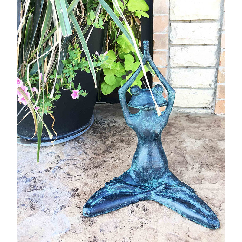 Statue de crapaud en méditation en aluminium Westerville