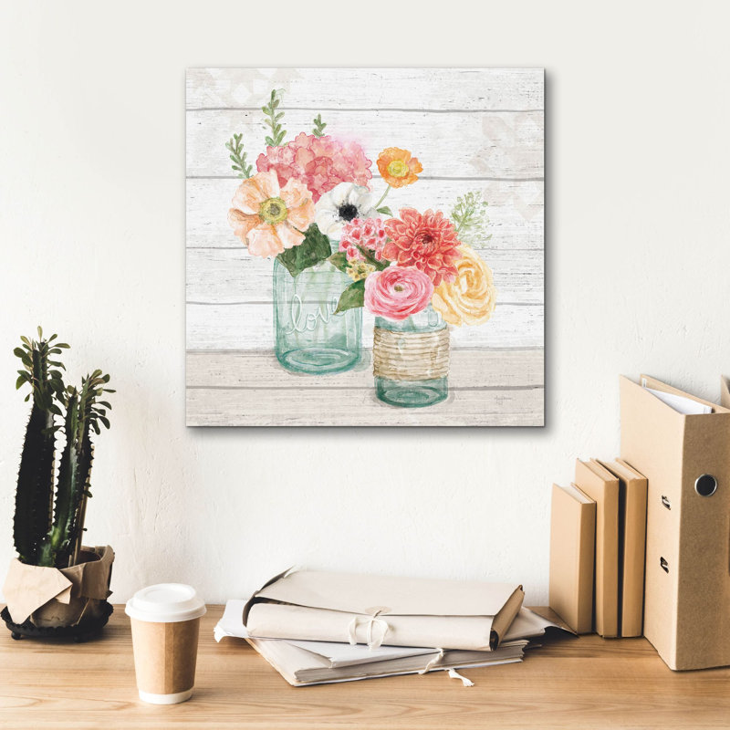 "Epic Graffiti" Pastel Flower Market 13 "par Mary Urban, art mural sur toile, H 18 po x l 18 po x P 0,75 po