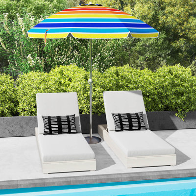 Arlmont & Co. 6.5 Ft Patio Beach Umbrella Sun Shade Tilt Aluminum Sports Portable Carry Bag
