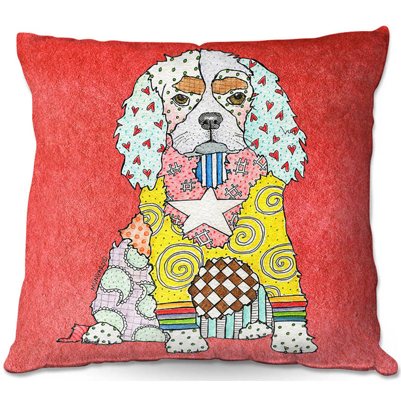  Coussin Couch King Charles Spaniel, 16 po x 1 po, Melon d'eau