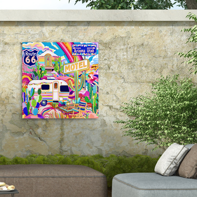Jess Stempel Southwest Outdoor  Canvas, 14" H x 14" W