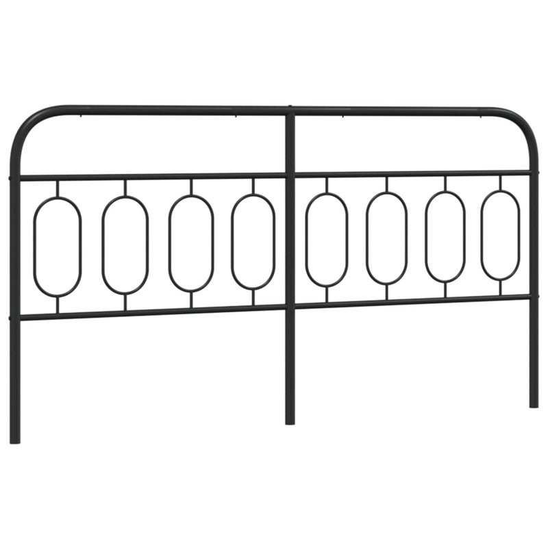 Vidaxl Metal Replace Headboard, 100cm H x 166cm W x 3cm D, Black