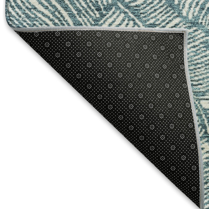 Premium Machine Washable Prisco Teal Rug, Rectangle 10' x 14'