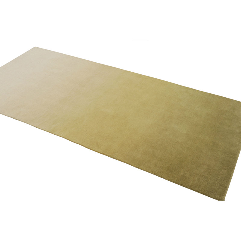 Rug & Kilim’S Contemporary Ombre Runner Rug In Chartreuse And Light Pink Hues