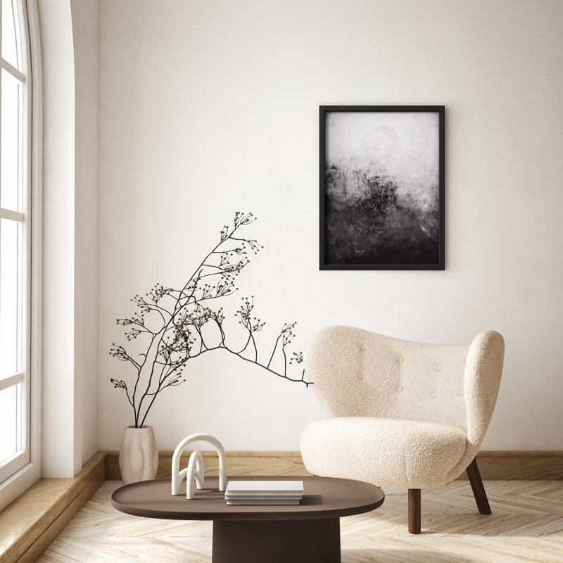 Illustration abstraite de l'espace contemporain noir avec petit décor, Noir, H 14 po x l 11 po
