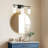 3 Lights Vanity Lights For Bathroom 23.6 Inches, Wall Mounted Light Fixture Farmhouse Bathroom Light Fixtures With Seeded Glass, Black And Brushed Nickel Finish