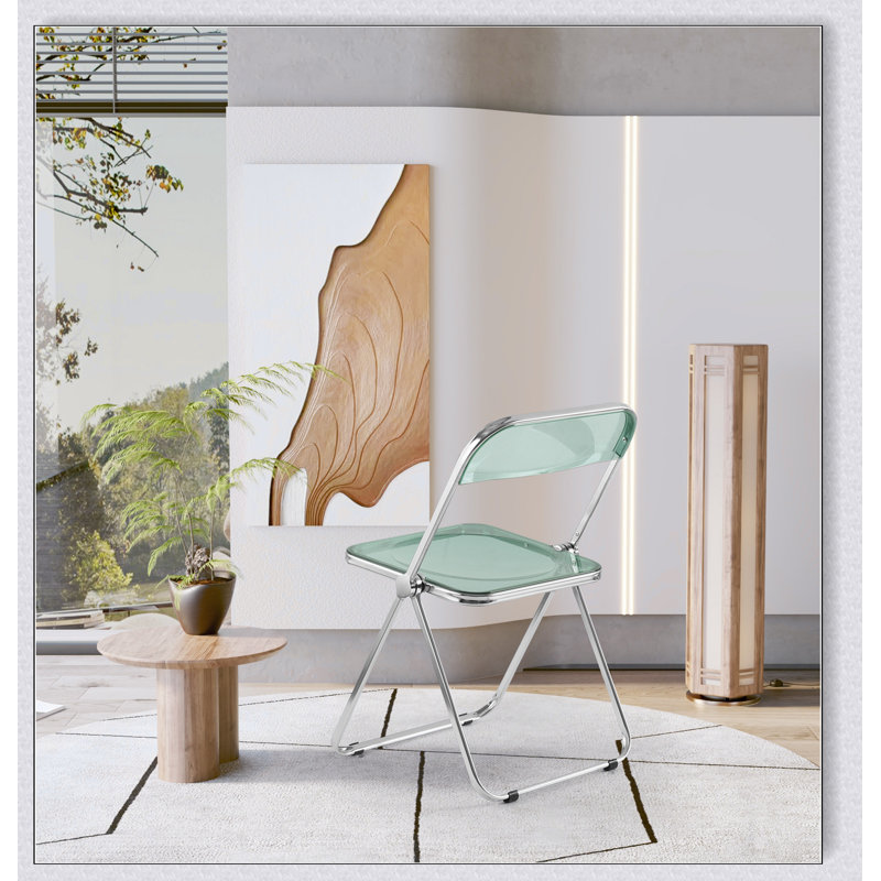Chaise pliante bleu-vert - chaises transparentes - cristal fantôme empilable