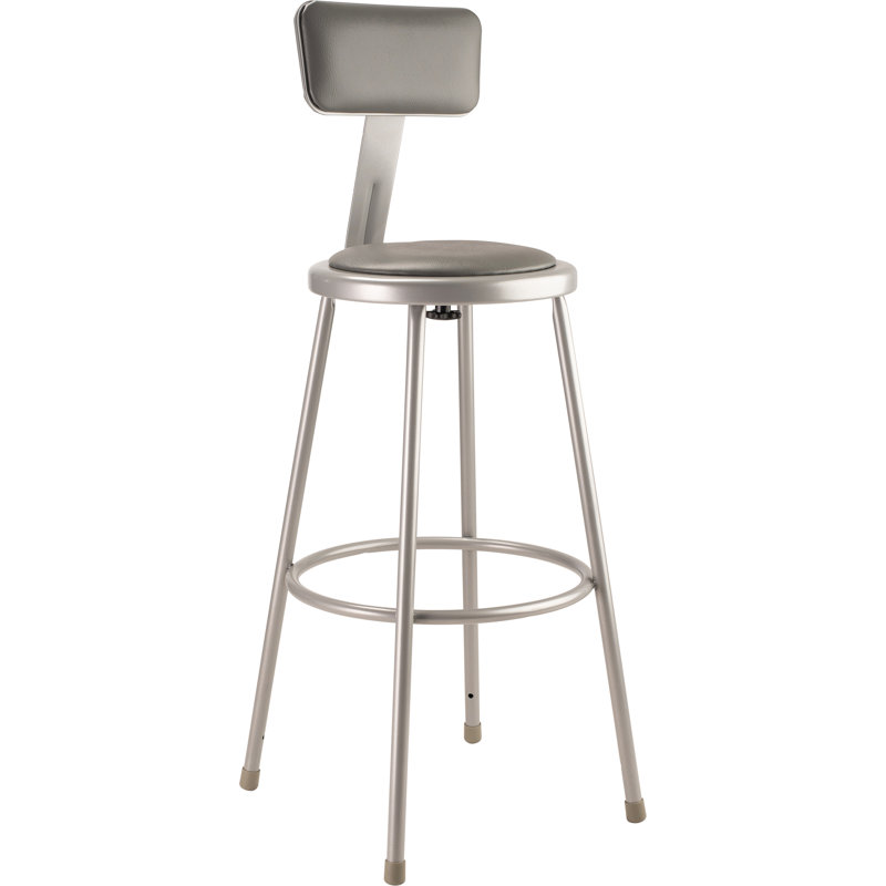 6400 Series Backed Ergonomic Lab Stool with Footring, 30"