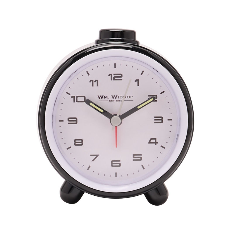 Analogue Quartz Movement / Crystal Alarm Tabletop Clock, Black
